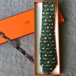 Hermès Silk Necktie - 7488 IA Fox and Chicken
